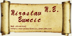 Miroslav Bunčić vizit kartica